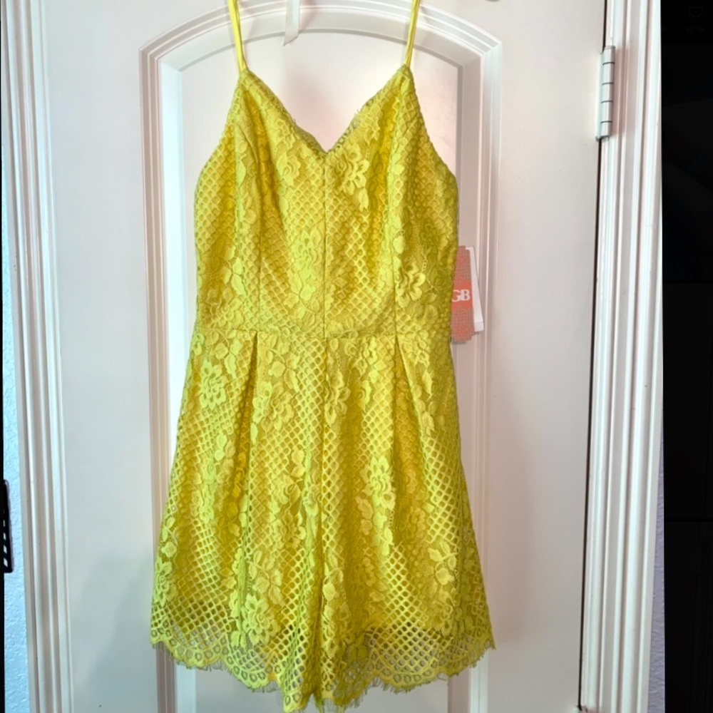 Gianni Binni Yellow Lace Romper